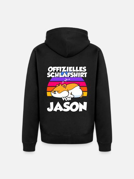 Offizielles Schlafshirt Von Jason - Unisex Premium Bio Zip Hoodie - Schwarz