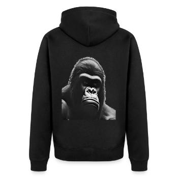 Gorille à dos argenté - Veste à capuche bio Premium Unisexe - noir - Dos - Nico (187cm)