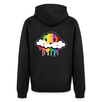 Cute Cloud Raining Rainbow Colors - Unisex Premium Organic Zip Hoodie - black - Back - Nico (187cm)