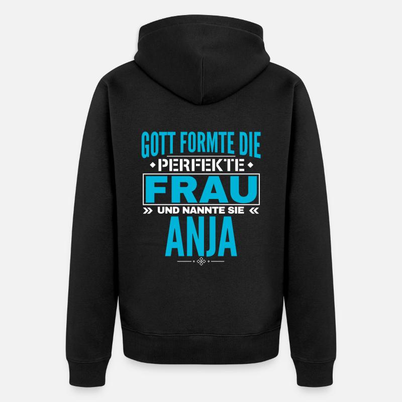 Conception du nom d’Anja - Veste à capuche bio Premium Unisexe - noir