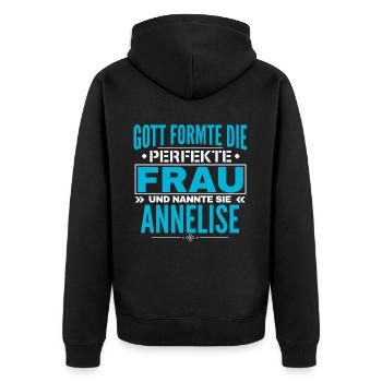 Annelise Name Design - Veste à capuche bio Premium Unisexe - noir - Dos - Nico (187cm)