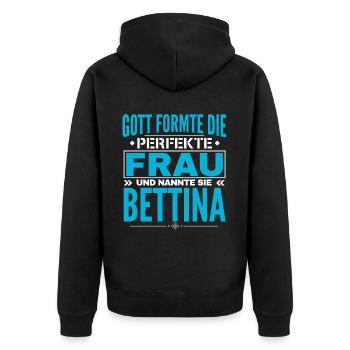 Conception du nom Bettina - Veste à capuche bio Premium Unisexe - noir - Dos - Nico (187cm)