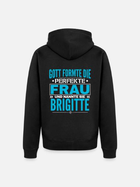 Brigitte Name Design - Unisex Premium Organic Zip Hoodie - black