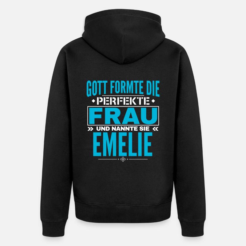 Emelie Name Design - Veste à capuche bio Premium Unisexe - noir