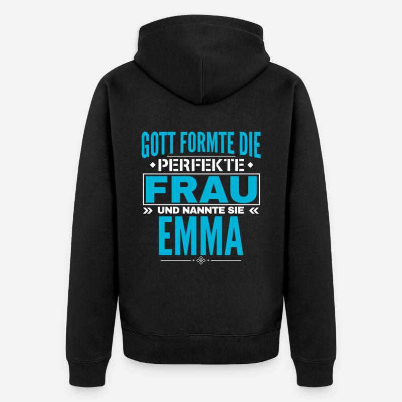 Conception du nom d’Emma - Veste à capuche bio Premium Unisexe - noir