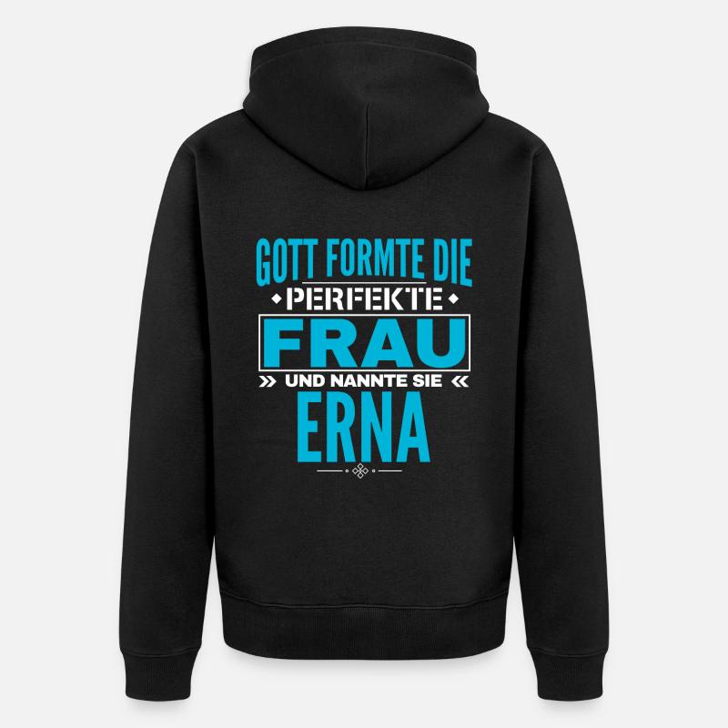 Conception du nom d’Erna - Veste à capuche bio Premium Unisexe - noir