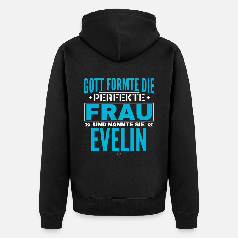 Evelin Name Design - Unisex Premium Bio Zip Hoodie - Schwarz