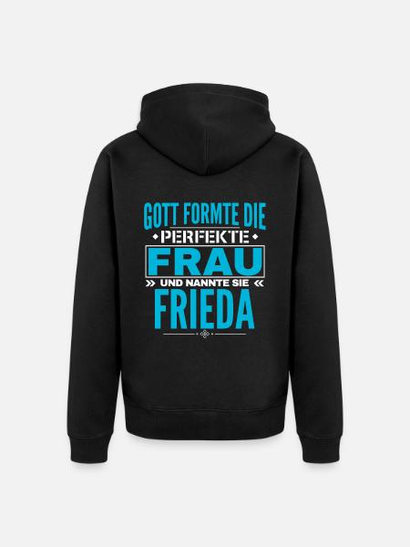 Conception du nom de Frieda - Veste à capuche bio Premium Unisexe - noir