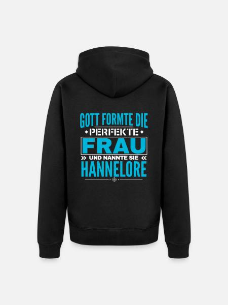 Hannelore Name Design - Unisex Premium Bio Zip Hoodie - Schwarz