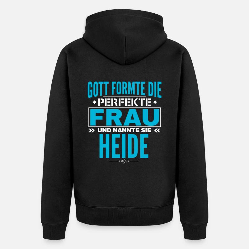 Heide Name Design - Unisex Premium Bio Zip Hoodie - Schwarz