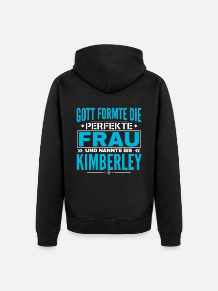 Kimberley Name Design - Unisex Premium Organic Zip Hoodie - black