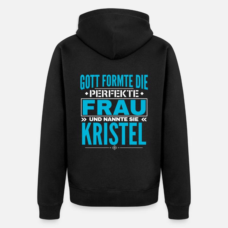Kristel Name Design - Unisex Premium Bio Zip Hoodie - Schwarz