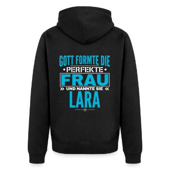 Conception du nom de Lara - Veste à capuche bio Premium Unisexe - noir - Dos - Nico (187cm)