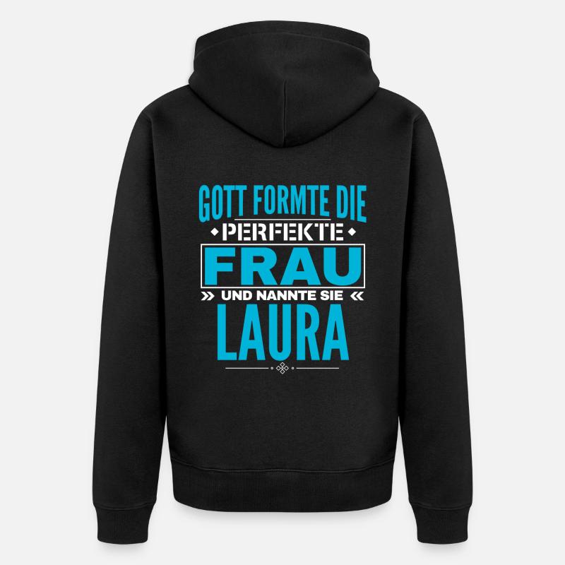 Conception du nom de Laura - Veste à capuche bio Premium Unisexe - noir