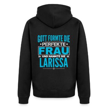 Larissa Nom Design - Veste à capuche bio Premium Unisexe - noir - Dos - Nico (187cm)