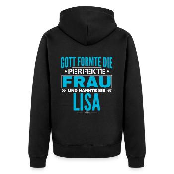 Conception du nom de Lisa - Veste à capuche bio Premium Unisexe - noir - Dos - Nico (187cm)