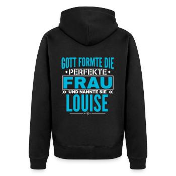 Conception du nom Louise - Veste à capuche bio Premium Unisexe - noir - Dos - Nico (187cm)