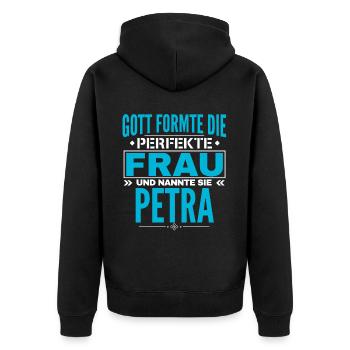 Petra Nom Design - Veste à capuche bio Premium Unisexe - noir - Dos - Nico (187cm)