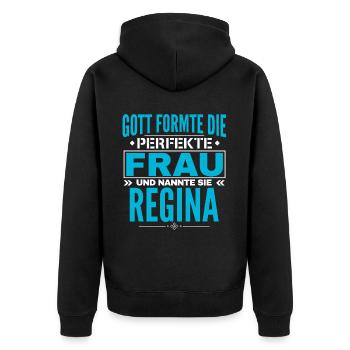 Conception du nom de Regina - Veste à capuche bio Premium Unisexe - noir - Dos - Nico (187cm)
