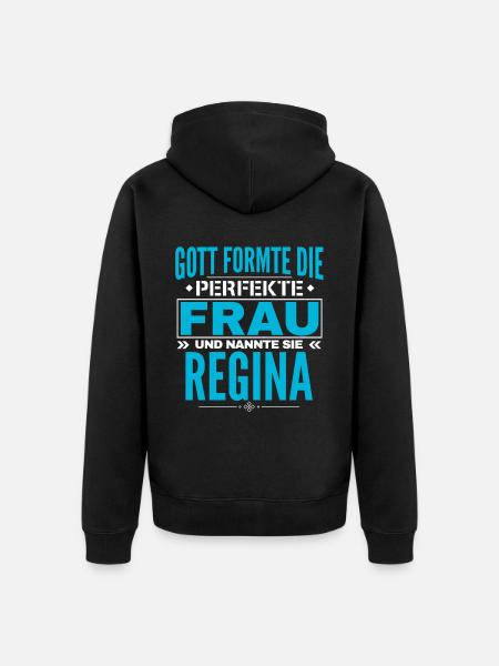 Regina Name Design - Unisex Premium Organic Zip Hoodie - black
