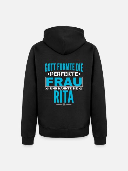 Rita Name Design - Unisex Premium Organic Zip Hoodie - black