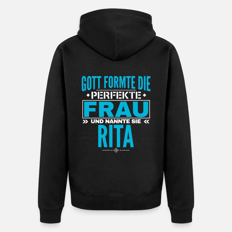 Conception du nom de Rita - Veste à capuche bio Premium Unisexe - noir