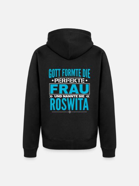 Roswita Name Design - Unisex Premium Organic Zip Hoodie - black
