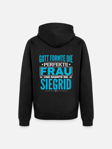 Siegrid Name Design - Unisex Premium Organic Zip Hoodie - black