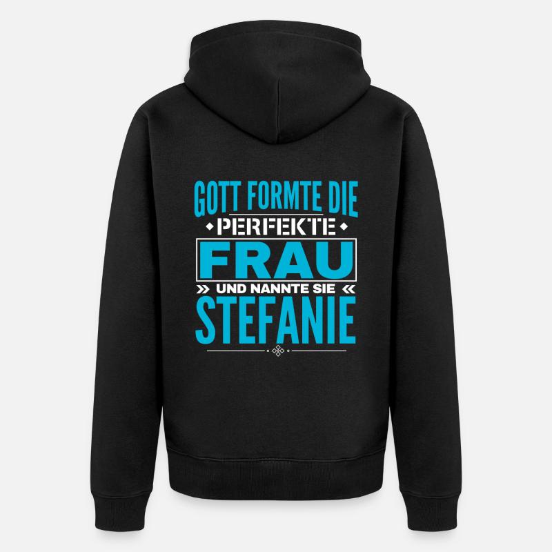 Stefanie Name Design - Unisex Premium Bio Zip Hoodie - Schwarz
