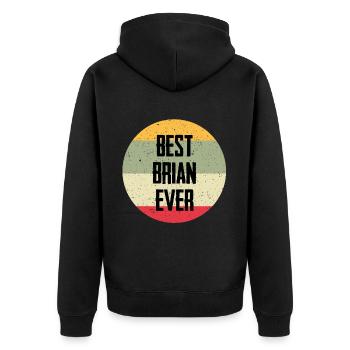 Best Brian Ever - Unisex Premium Organic Zip Hoodie - black - Back - Nico (187cm)