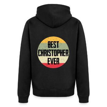Le meilleur Christopher de tous les temps - Veste à capuche bio Premium Unisexe - noir - Dos - Nico (187cm)