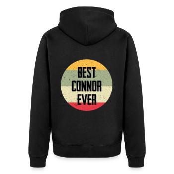 Best Connor Ever - Unisex Premium Bio Zip Hoodie - Schwarz - Hinten - Nico (187cm)