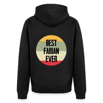 Best Fabian Ever - Unisex Premium Bio Zip Hoodie - Schwarz - Hinten - Nico (187cm)