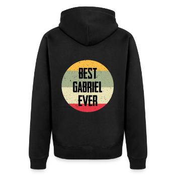 Best Gabriel Ever - Unisex Premium Bio Zip Hoodie - Schwarz - Hinten - Nico (187cm)