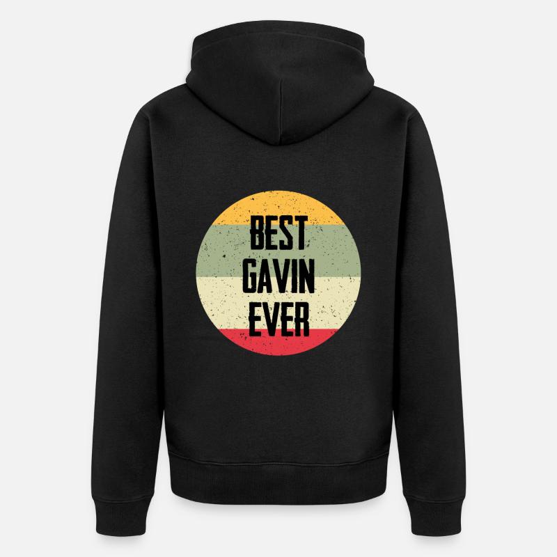 Best Gavin Ever - Unisex Premium Bio Zip Hoodie - Schwarz