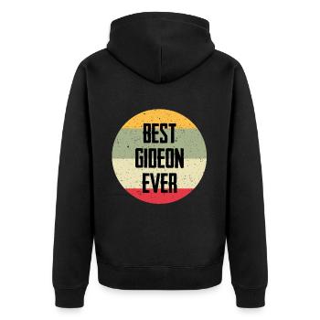 Best Gideon Ever - Unisex Premium Organic Zip Hoodie - black - Back - Nico (187cm)