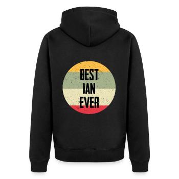 Best Ian Ever - Unisex Premium Bio Zip Hoodie - Schwarz - Hinten - Nico (187cm)