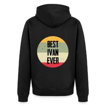 Le meilleur Ivan de tous les temps - Veste à capuche bio Premium Unisexe - noir - Dos - Nico (187cm)