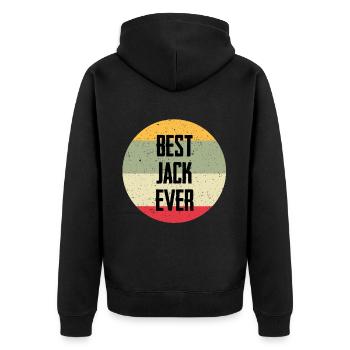 Best Jack Ever - Unisex Premium Bio Zip Hoodie - Schwarz - Hinten - Nico (187cm)