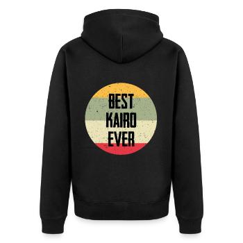 Best Kairo Ever - Unisex Premium Bio Zip Hoodie - Schwarz - Hinten - Nico (187cm)