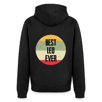 Best Leo Ever - Unisex Premium Bio Zip Hoodie - Schwarz - Hinten - Nico (187cm)
