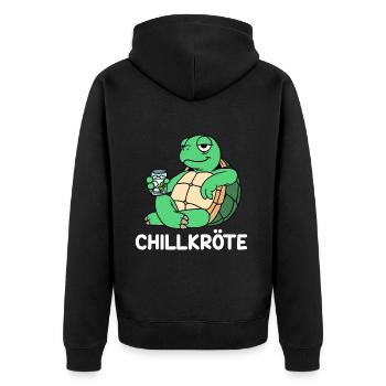 Chill toad - Unisex Premium Organic Zip Hoodie - black - Back - Nico (187cm)