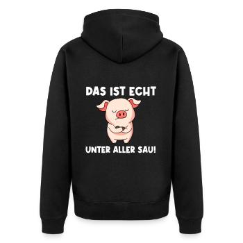 C’est vraiment en dessous de tous les - Veste à capuche bio Premium Unisexe - noir - Dos - Nico (187cm)