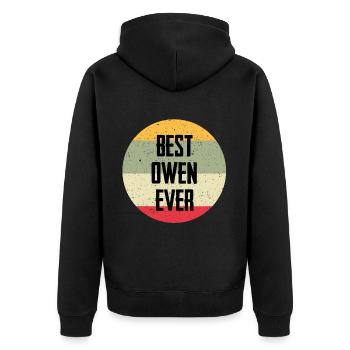 Best Owen Ever - Unisex Premium Bio Zip Hoodie - Schwarz - Hinten - Nico (187cm)
