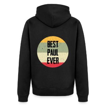 Best Paul Ever - Unisex Premium Organic Zip Hoodie - black - Back - Nico (187cm)