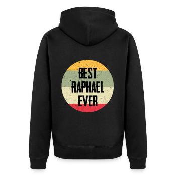 Best Raphael Ever - Unisex Premium Organic Zip Hoodie - black - Back - Nico (187cm)