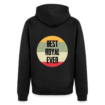 Best Royal Ever - Unisex Premium Bio Zip Hoodie - Schwarz - Hinten - Nico (187cm)
