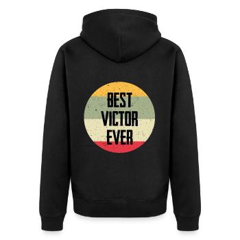 Best Victor Ever - Unisex Premium Organic Zip Hoodie - black - Back - Nico (187cm)