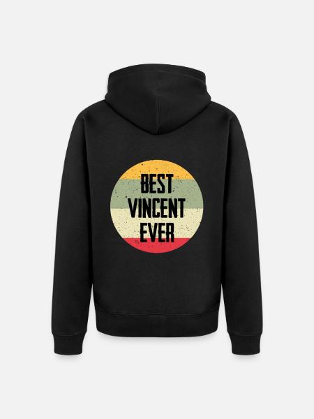 Best Vincent Ever - Unisex Premium Organic Zip Hoodie - black
