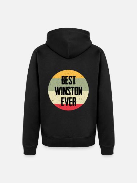 Best Winston Ever - Unisex Premium Bio Zip Hoodie - Schwarz